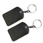 Etiquette de carte d'acc�s en cuir, porte - cl�s le noir