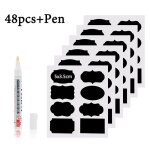 Etiquettes noires impermables pour pots d'pices, 1 ensemble, autocollants pour tableau noir, pour bouteilles ...