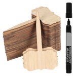 Etiquettes pour plantes en bambou ¿ forme de fleur, ecologiques, 30 pi�ces avec stylo, id�ales pour ...