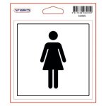Etiquette signaltique - adhsive - 115x115 mm - toilettes femmes viso