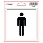 Etiquette signal�tique - adh�sive - 115x115 mm - toilettes hommes viso