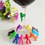 Etiquette de tasse de repas en silicone, etiquette de tasse de repas, autocollant de verre a vin, marqueur ...