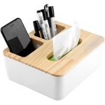 Etui a serviettes, couvercle amovible en bambou / bois, bo�te a mouchoirs en plastique, organisateur ...