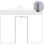 Evergreen - b�che lat�rale imperm�able blanche 4, 5x2m avec porte enroulable pour tonnelle refermable ...