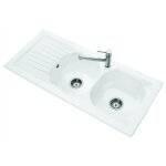Evier cuisine ceramique villeroy et boch nestor plus blanc, vidage manuel