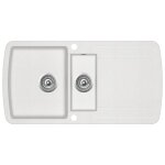 Evier de cuisine granit double lavabo blanc