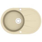 Evier de cuisine granit seul lavabo ovale beige