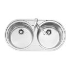Evier double - teka - 9025 duetta 2 - inox - rectangulaire - 2 bacs