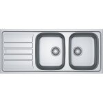 Evier � encastrer inox lisse 2 cuve 1 �gouttoir 1160 x 500 mm fln 621 franke