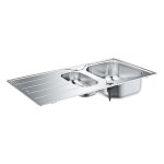 Evier k200 grohe 31564sd1 1 bac + 1 / 2 bac + 1 �gouttoir - inox