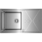 Evier - teka - brooklyn 50 m - xp - inox polis 18 / 10 - installation sous plan ou � fleur - 1 bac r�versible ...