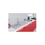 Ewi evier quartz 1 grand bac 1 gouttoir 100x51 cm inox mini structure