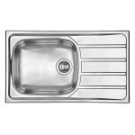 Ewi evier quartz 1 grand bac 1 gouttoir 86x50 cm inox mini structure