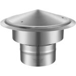 Extracteur de fumes - vevor - chapeau de chemine anti - pluie ? 150 mm - en inox 304 base ronde