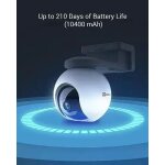 Ezviz cb8 kit 2k cam�ra surveillance wifi ext�rieure sans fil, solaire, batterie 10400mah, suivi intelligent, ...