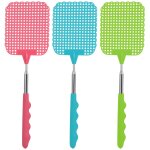 Fackelmann 44678 tapette  mouches avec manche tlescopique, tue mouche, plastique, rose, bleu, vert, ...