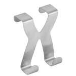 Fackelmann 61455 crochet double pour porte ou armoire, crochet mural, crochet inox, crochet porte - serviette ...