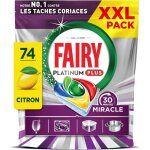 Fairy platinum plus tablettes lave - vaisselle tout - en - 1, miracle 30 minutes, 74 tablettes