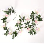 Fausse vigne de roses artificielles de 7, 87 pieds, fleurs suspendues, lierre pour fte de mariage, rose ...
