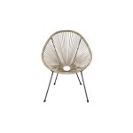 Fauteuil de jardin acapulco beige naturel empilable hyba - l'unité Fauteuil de jardin acapulco beige naturel empilable hyba - l'unité