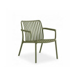 Fauteuil bas de jardin en r�sine pp 50 % recycl�, vert sauge - jardiline