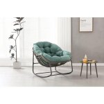 Fauteuil a bascule d'ext�rieur avec coussin epais, fauteuil de loisirs moderne adapt� aux balcons, v�randas ...