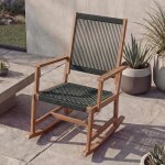 Fauteuil a bascule hwc - p73, fauteuil a bascule d'ext�rieur pour jardin, chaise longue a bascule, bois ...