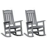 Fauteuils bascule de jardin vidaxl 2 pcs gris clair 70x92x107. 5 cm hdpe, fauteuil bascule de jardin ...