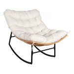 Fauteuil a bascule papasan avec coussin int�rieur / ext�rieur  papaya  - beige