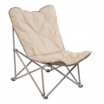 Fauteuil de camping pliant matelass� - argile