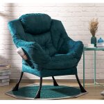 Fauteuil chaise d'appoint, chaise paresseuse en tissu moderne, chaise longue relax avec accoudoirs et ...