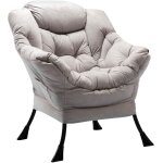 Fauteuil chaise d'appoint, chaise paresseuse en tissu moderne, chaise longue relax avec accoudoirs et ...
