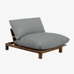 Fauteuil inclinable de jardin en bois d'acacia brina gris anthracite