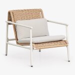 Fauteuil de jardin avec accoudoirs en aluminium et rotin synth�tique duroli blanc gardenia