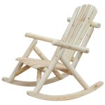 Fauteuil de jardin adirondack a bascule rocking chair style n�o - r�tro assise dossier ergonomique bois ...