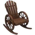 Fauteuil de jardin adirondack a bascule rocking chair style rustique chic accoudoirs roues charette bois ...