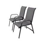 Fauteuil jardin alu / textil�ne porto - phoenix - gris fonc� - lot de 2