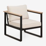 Fauteuil de jardin en aluminium lipov noir