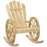 Fauteuil de jardin a bascule adirondack style rustique chic accoudoirs roues charette bois pr� - huil� ...