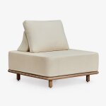 Fauteuil de jardin en bois d'acacia portet blanc gardenia