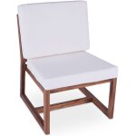 Fauteuil de jardin en bois et toile, design boho bali - bayen blanc