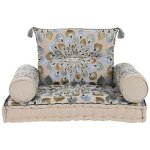 Fauteuil de jardin - dkd home decor - double - 2 places - coton - bleu / beige Fauteuil de jardin - dkd home decor - double - 2 places - coton - bleu / beige