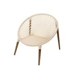 Fauteuil de jardin rond en macram� coton - jardiline