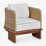 Fauteuil de jardin en rotin et bois d'acacia famara brun acacia