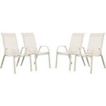 Fauteuil jardin textil�ne cordoba - phoenix - ecru - lot de 4