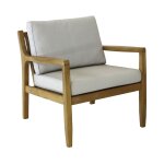 Fauteuil lounge - hauban - teck fsc 100% - coussins cr�me