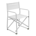 Fauteuil metteur en sc�ne pliant - scenario - aluminium epoxy blanc - toile tpep blanc