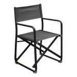Fauteuil metteur en sc�ne pliant - scenario - aluminium epoxy graphite - toile tpep noir