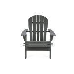 Fauteuil relax pliant a accoudoirs en bois anthracite