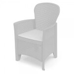 Fauteuil en r�sine folia blanc + coussin
